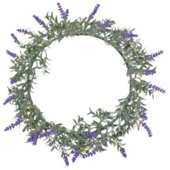 Northlight 16" White LED Lighted Artificial Lavender Spring Wreath 7 Northlight 16" White LED Lighted Artificial Lavender Spring Wreath -Northlight D587319S 1 1