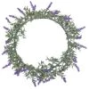 Northlight 16" White LED Lighted Artificial Lavender Spring Wreath