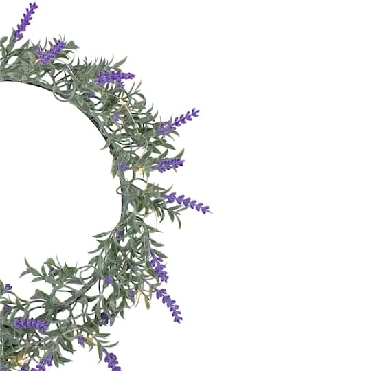 Northlight 16" White LED Lighted Artificial Lavender Spring Wreath 5 Northlight 16" White LED Lighted Artificial Lavender Spring Wreath - Image 3