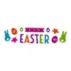 Northlight Pink & Orange Happy Easter Bunny Spring Gel Window Clings -Northlight D587328S 1