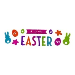 Northlight Pink & Orange Happy Easter Bunny Spring Gel Window Clings