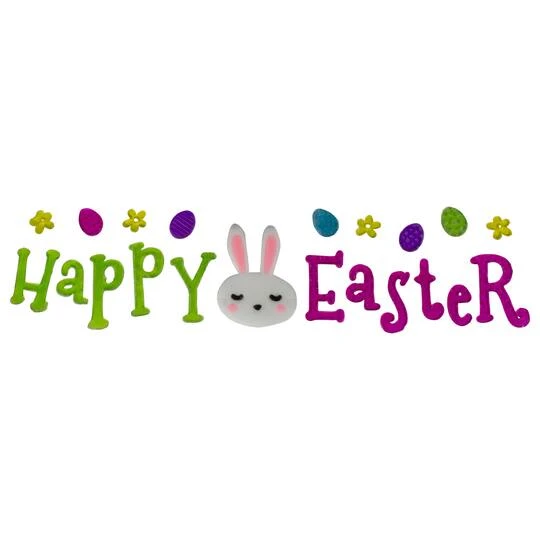 Northlight Pink & Green Happy Easter Spring Gel Window Clings 3 Northlight Pink & Green Happy Easter Spring Gel Window Clings