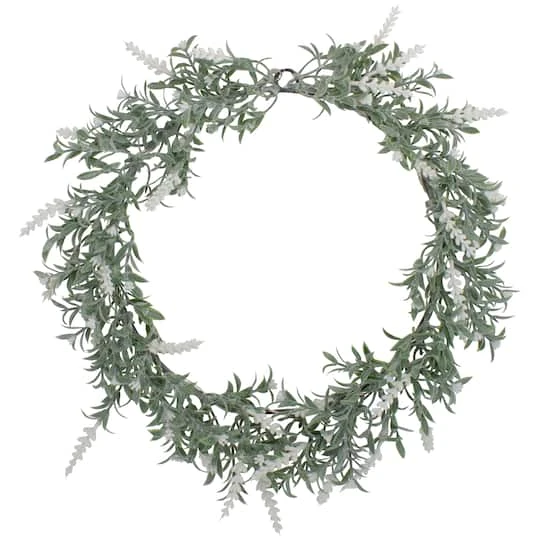 Northlight 16" White LED Lighted White Lavender Artificial Spring Wreath 3 Northlight 16" White LED Lighted White Lavender Artificial Spring Wreath