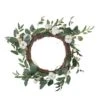 Northlight 18" Unlit White Cotton Flowers With Foliage Spring Twig Wreath
