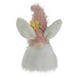 Northlight 12" Pink & White Easter Bunny Gnome Head Figure