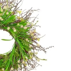 Northlight 18" Green & Yellow Burrs & Brush Artificial Floral Spring Wreath -Northlight D587344S 3