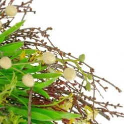 Northlight 18" Green & Yellow Burrs & Brush Artificial Floral Spring Wreath -Northlight D587344S 4