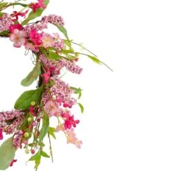 Northlight 18" Pink Geranium & Berry Artificial Spring Floral Wreath 11 Northlight 18" Pink Geranium & Berry Artificial Spring Floral Wreath -Northlight D587349S 4