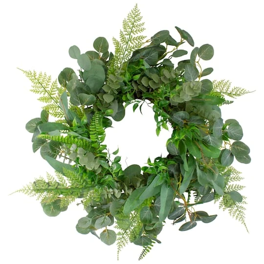 Northlight 24" Green Mixed Foliage Artificial Spring Wreath 3 Northlight 24" Green Mixed Foliage Artificial Spring Wreath