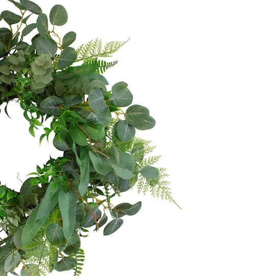 Northlight 24" Green Mixed Foliage Artificial Spring Wreath 6 Northlight 24" Green Mixed Foliage Artificial Spring Wreath - Image 4