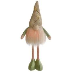 Northlight 22" Lighted Green & Cream Standing Gnome With Knitted Hat Figure -Northlight D587357S 3