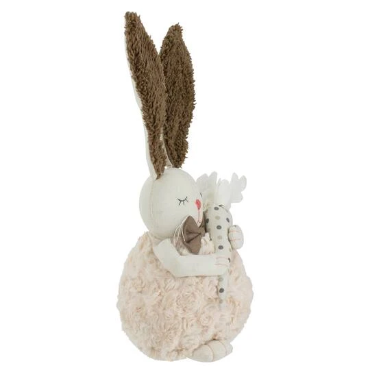 Northlight 14" Beige & Brown Plush Easter Bunny Holding A Carrot Figure 6 Northlight 14" Beige & Brown Plush Easter Bunny Holding A Carrot Figure - Image 4