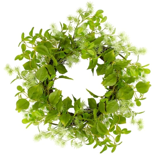 Northlight 18" Green Jujube Floral & Foliage Springtime Wreath 3 Northlight 18" Green Jujube Floral & Foliage Springtime Wreath