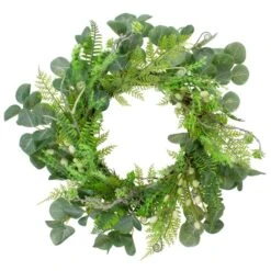 Northlight 21" Green Eucalyptus & Foliage Springtime Floral Wreath
