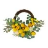 Northlight 18" Yellow Lemons & Flowers Artificial Floral Spring Wreath