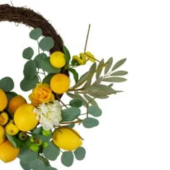 Northlight 18" Yellow Lemons & Flowers Artificial Floral Spring Wreath 10 Northlight 18" Yellow Lemons & Flowers Artificial Floral Spring Wreath -Northlight D587363S 3