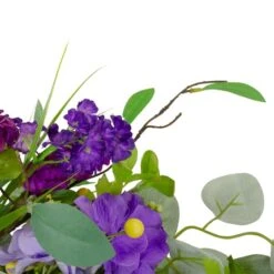 Northlight 23" Purple & Yellow Eucalyptus & Hydrangea Floral Berry Spring Wreath -Northlight D587365S 4
