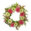Northlight 23" Pink & Yellow Chrysanthemum & Berry Floral Spring Wreath 2 Northlight 23" Pink & Yellow Chrysanthemum & Berry Floral Spring Wreath -Northlight D587366S 1