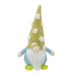 Northlight 8.5" Green & Blue Gnome With Polka Dot Hat Figure