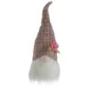 Northlight 20" Pink & White Plaid Spring Gnome Head Décor -Northlight D587375S 1