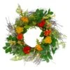 Northlight 20" Orange & Yellow Ranunculus & Rose Floral Spring Wreath