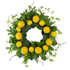 Northlight 20" Yellow & Green Lemons & Assorted Foliage Spring Wreath