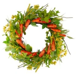 Northlight 22" Orange & Yellow Carrot & Berry Foliage Easter Floral Spring Wreath