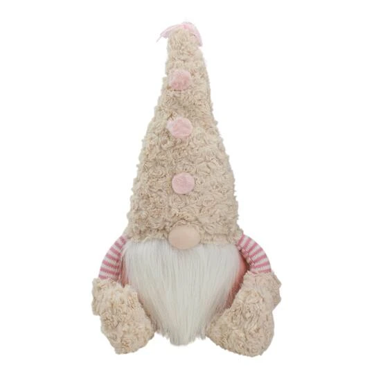 Northlight 18" Pink Striped Sitting Spring Plush Gnome Figure 4 Northlight 18" Pink Striped Sitting Spring Plush Gnome Figure - Image 2
