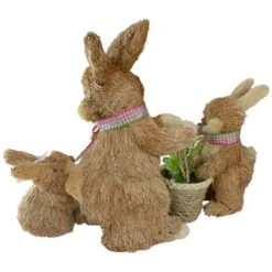 Northlight 12.5" Sisal Mommy & Baby Bunnies Easter Figure 13 Northlight 12.5" Sisal Mommy & Baby Bunnies Easter Figure -Northlight D587392S 5