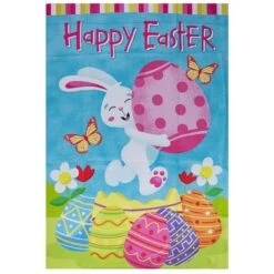 Northlight Happy Easter Bunny With Eggs Outdoor House Flag