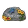 Northlight 10.5" Gray Spring Butterfly & Sunflower Welcome Outdoor Garden Stone
