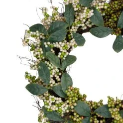Northlight 24" Green Berries & Leaves Twig Wreath 8 Northlight 24" Green Berries & Leaves Twig Wreath -Northlight D602854S 2