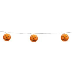 Northlight 10ct. Orange Jack-O-Lantern Paper Lantern Halloween Lights 10 Northlight 10ct. Orange Jack-O-Lantern Paper Lantern Halloween Lights -Northlight D668584S 3