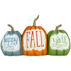 Northlight Pumpkin Trio Happy Fall Y'all Autumn Harvest Sign -Northlight D668597S 1 1