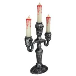 Northlight 14" Antique Silver Skull Trio Halloween Candelabra Décor 9 Northlight 14" Antique Silver Skull Trio Halloween Candelabra Décor -Northlight D668622S 2