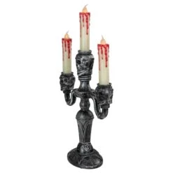 Northlight 14" Antique Silver Skull Trio Halloween Candelabra Décor 11 Northlight 14" Antique Silver Skull Trio Halloween Candelabra Décor -Northlight D668622S 4