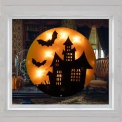 Northlight Lighted Haunted House Halloween Window Silhouette 9 Northlight Lighted Haunted House Halloween Window Silhouette -Northlight D668627S 2