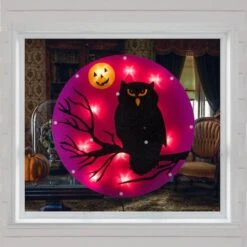Northlight Lighted Owl Halloween Window Silhouette -Northlight D668628S 2