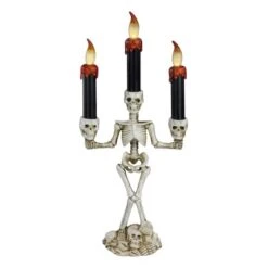 Northlight 14.5" Dripping Candle Skeleton Halloween Candelabra