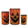 Northlight 3 Piece Black & Orange Metal Pumpkin Lantern Halloween Decoration Set 2 Northlight 3 Piece Black & Orange Metal Pumpkin Lantern Halloween Decoration Set -Northlight D668651S 1