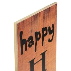 Northlight 36" Orange Wood Happy Halloween With Spider Wall Sign -Northlight D668660S 4
