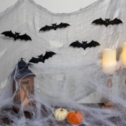Northlight 9.75ft. Gray Gauze And Bats Halloween Decoration Kit -Northlight D668674S 2