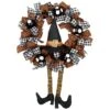 Northlight 24'' Unlit Orange And Black Witch With Bows Halloween Wreath