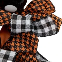 Northlight 24'' Unlit Orange And Black Witch With Bows Halloween Wreath -Northlight D668683S 3