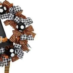 Northlight 24'' Unlit Orange And Black Witch With Bows Halloween Wreath -Northlight D668683S 4