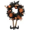 Northlight 24'' Unlit Orange And Black Witch And Pumpkins Halloween Wreath -Northlight D668684S 1