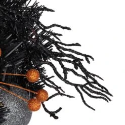 Northlight 24'' Unlit Orange Ornaments And Ghost Halloween Pine Wreath -Northlight D668686S 3