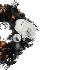 Northlight 24'' Unlit Orange Ornaments And Ghost Halloween Pine Wreath -Northlight D668686S 4