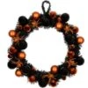 Northlight 18'' Unlit Orange Spiders And Ornaments Halloween Wreath -Northlight D668687S 1