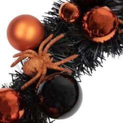 Northlight 18'' Unlit Orange Spiders And Ornaments Halloween Wreath -Northlight D668687S 3